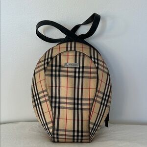 Burberry Beige and Black Plaid Backpack